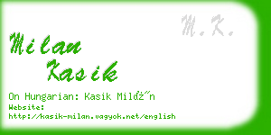 milan kasik business card